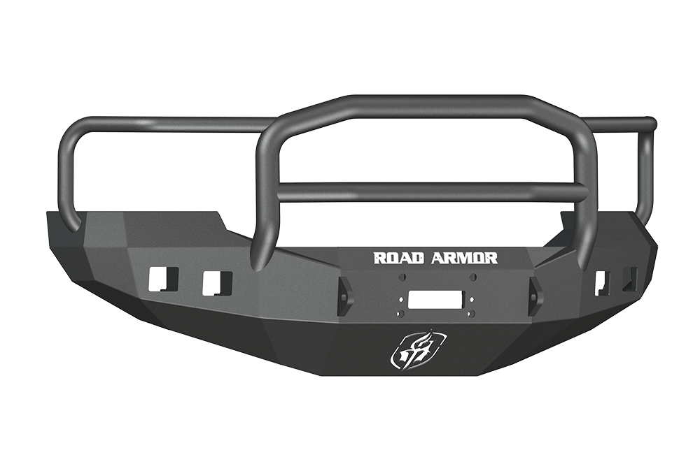 Road Armor 605R5B 2005-2007 Ford F250/F350/F450 Superduty, Ford Excursion Front Bumper, Black Finish, Lonestar Guard, Stealth Series, Square Fog Light Hole, Winch-Ready