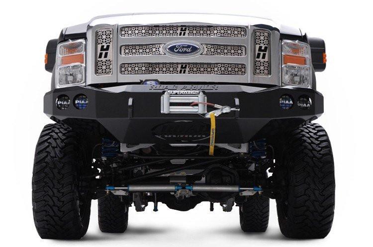 Road Armor 60800B 2008-2010 Ford F250/F350/F450 Superduty Front Bumper, Black Finish, No Guard, Stealth Series, Round Fog Light Hole, Winch-Ready