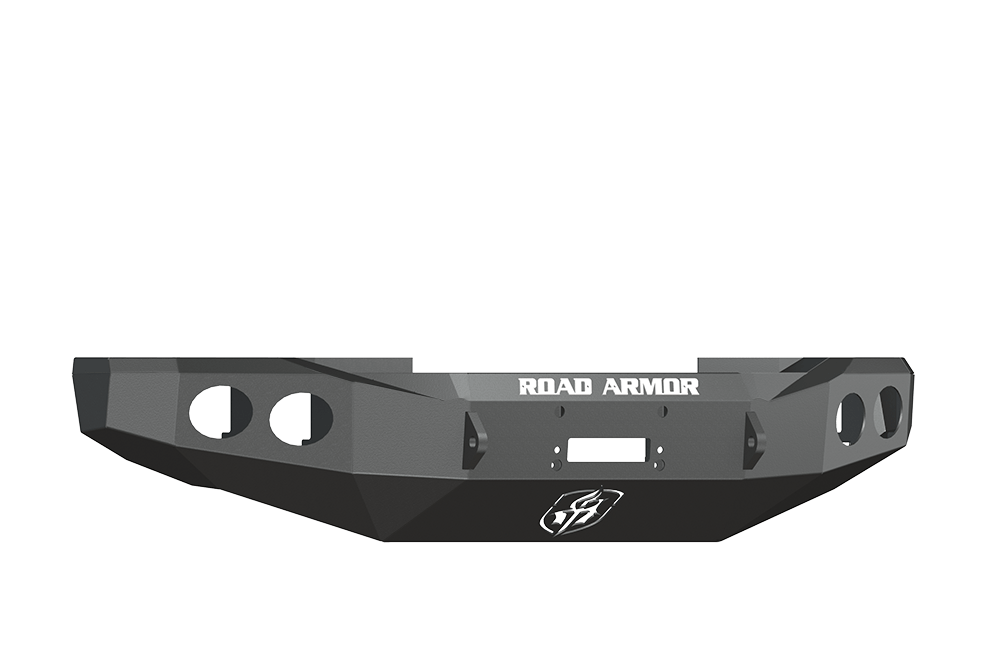 Road Armor 60800B 2008-2010 Ford F250/F350/F450 Superduty Front Bumper, Black Finish, No Guard, Stealth Series, Round Fog Light Hole, Winch-Ready