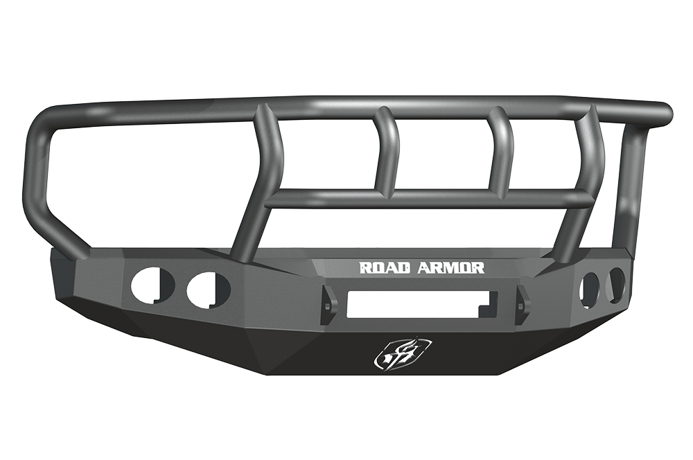 Road Armor 60802B-NW 2008-2010 Ford F250/F350/F450 Superduty Front Bumper, Black Finish, Titan II Guard, Stealth Series, Round Fog Light Hole, Non-Winch