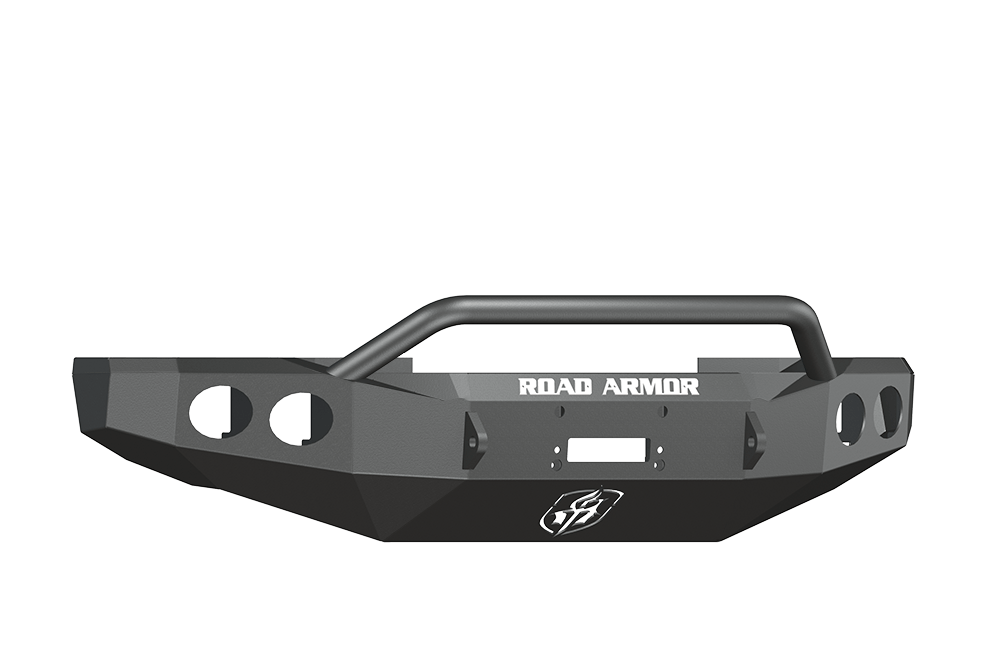 Road Armor 60804B 2008-2010 Ford F250/F350/F450 Superduty Front Bumper, Black Finish, Pre-Runner Style, Stealth Series, Round Fog Light Hole, Winch-Ready