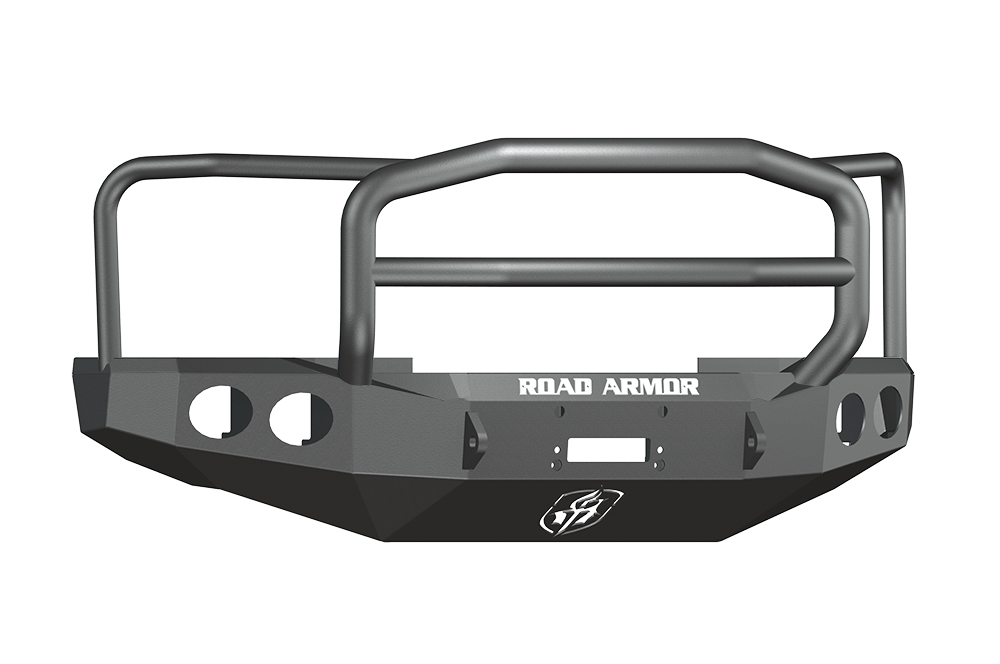 Road Armor 60805B 2008-2010 Ford F250/F350/F450 Superduty Front Bumper, Black Finish, Lonestar Guard, Stealth Series, Round Fog Light Hole, Winch-Ready