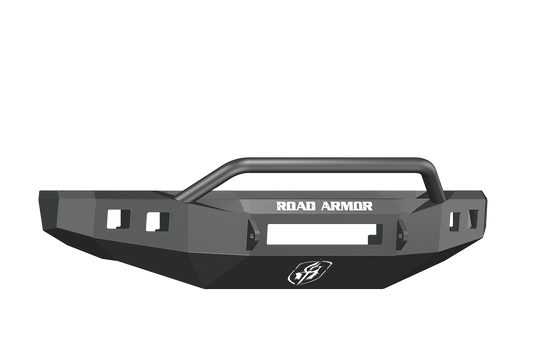 Road Armor 608R4B-NW 2008-2010 Ford F250/F350/F450 Superduty Front Bumper, Black Finish, Pre-Runner Style, Stealth Series, Square Fog Light Hole, Non-Winch