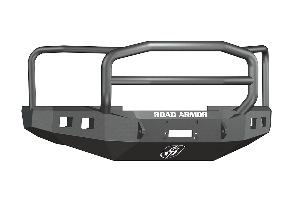 Road Armor 608R5B 2008-2010 Ford F250/F350/F450 Superduty Front Bumper, Black Finish, Lonestar Guard, Stealth Series, Square Fog Light Hole, Winch-Ready