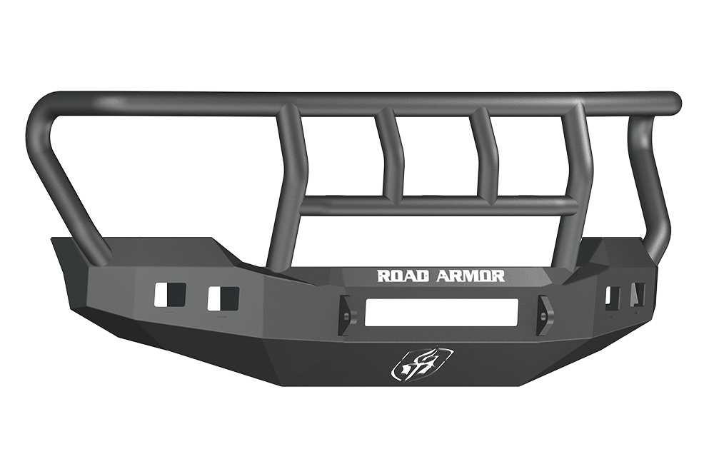 Road Armor 611R2B-NW 2011-2016 Ford F250/F350/F450 Superduty Front Bumper, Black Finish, Titan II Guard, Stealth Series, Square Fog Light Hole, Non-Winch