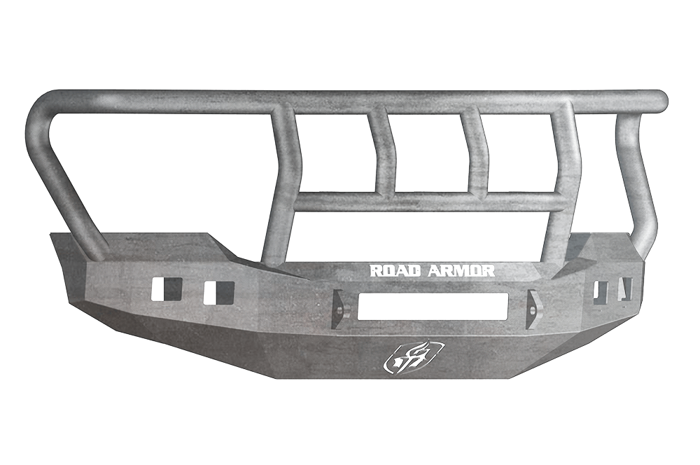 Road Armor 611R2Z-NW 2011-2016 Ford F250/F350/F450 Superduty Front Bumper, Raw, Titan II Guard, Stealth Series, Square Fog Light Hole, Non-Winch