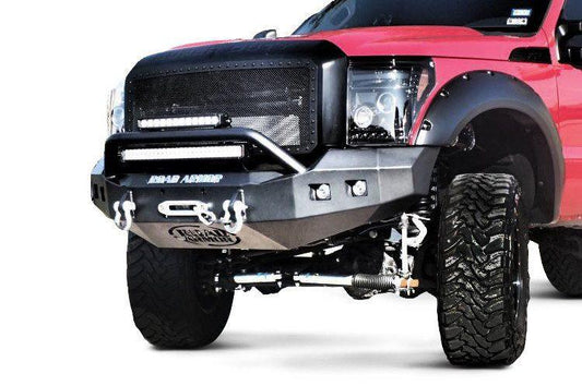 Road Armor 611R4B 2011-2016 Ford F250/F350/F450 Superduty Front Bumper, Black Finish, Pre-Runner Style, Stealth Series, Square Fog Light Hole, Winch-Ready