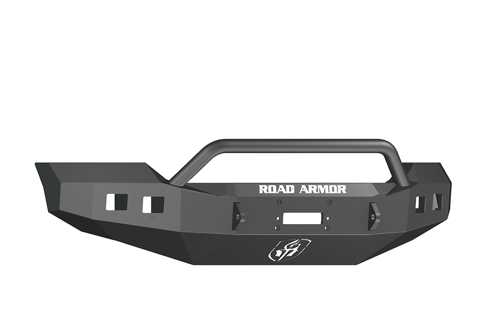 Road Armor 611R4B 2011-2016 Ford F250/F350/F450 Superduty Front Bumper, Black Finish, Pre-Runner Style, Stealth Series, Square Fog Light Hole, Winch-Ready