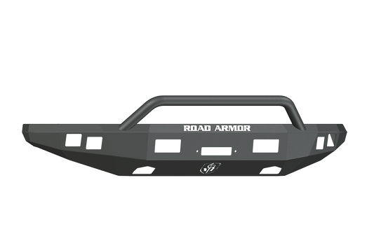 Road Armor 614R4B 2010-2014 Ford F150 Raptor Front Bumper, Black Finish, Pre-Runner Style, Stealth Series, Square Fog Light Hole, Winch-Ready