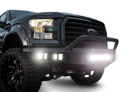 Road Armor 615R4B-NW 2015-2017 Ford F150 Front Bumper, Black Finish, Pre-Runner Style, Stealth Series, Square Fog Light Hole, Non-Winch