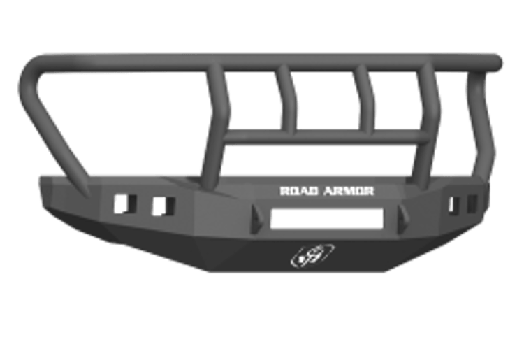 Road Armor 61742B-NW 2017-2018 Ford F450/F550 Superduty Stealth Front Non-Winch Bumper Titan II Grille Guard, Black Finish and Square Fog Light Hole