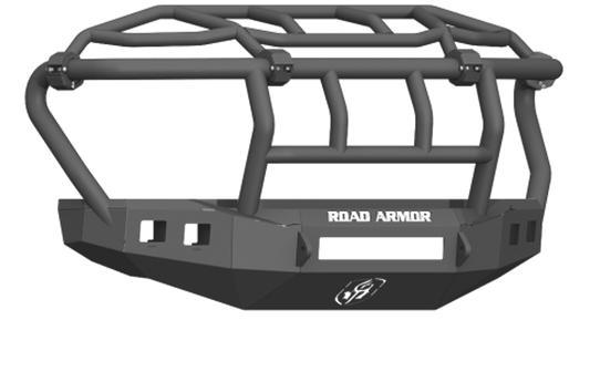 Road Armor 61743B-NW 2017-2018 Ford F450/F550 Superduty Stealth Front Non-Winch Bumper Intimidator, Black Finish and Square Fog Light Hole