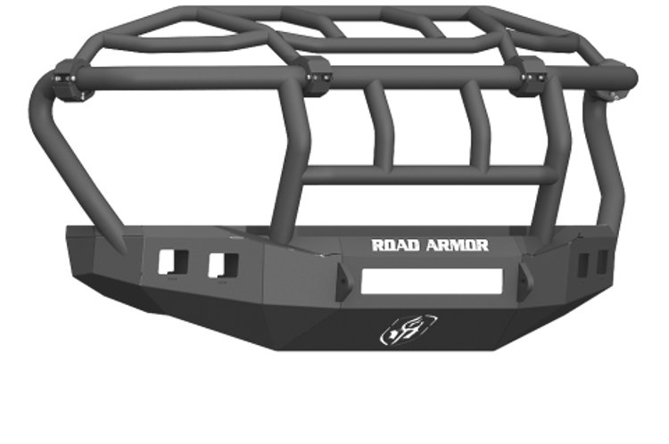 Road Armor 61743B-NW 2017-2018 Ford F450/F550 Superduty Stealth Front Non-Winch Bumper Intimidator, Black Finish and Square Fog Light Hole