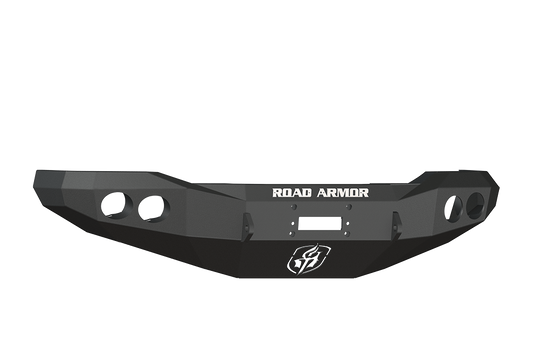 Road Armor 66000B 1999-2004 Ford F250/F350/F450 Superduty, Ford Excursion Front Bumper, Black Finish, No Guard, Stealth Series, Round Fog Light Hole, Winch-Ready