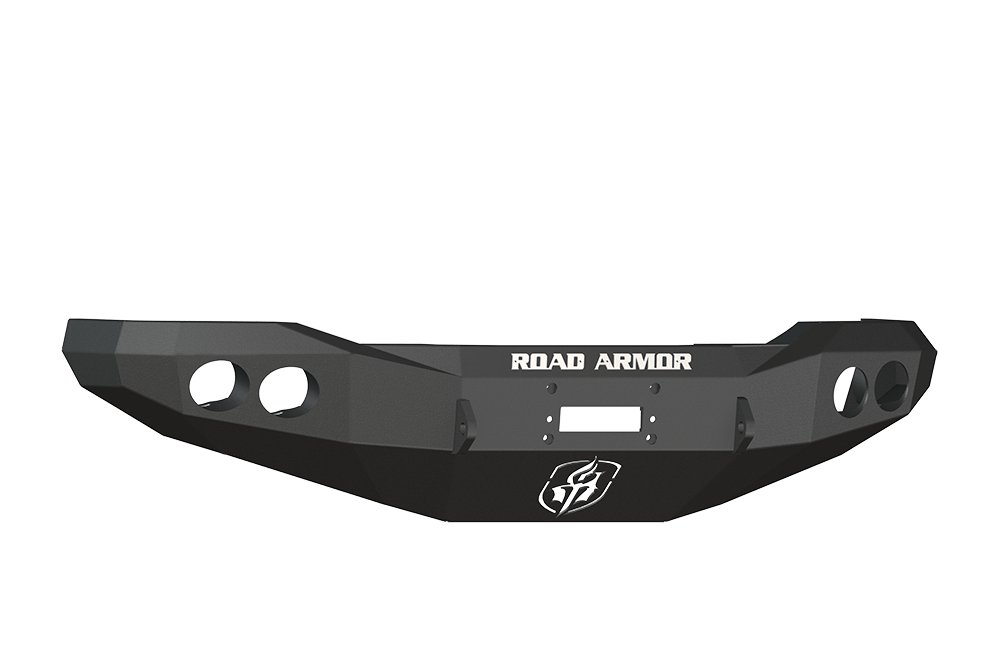 Road Armor 66000B 1999-2004 Ford F250/F350/F450 Superduty, Ford Excursion Front Bumper, Black Finish, No Guard, Stealth Series, Round Fog Light Hole, Winch-Ready