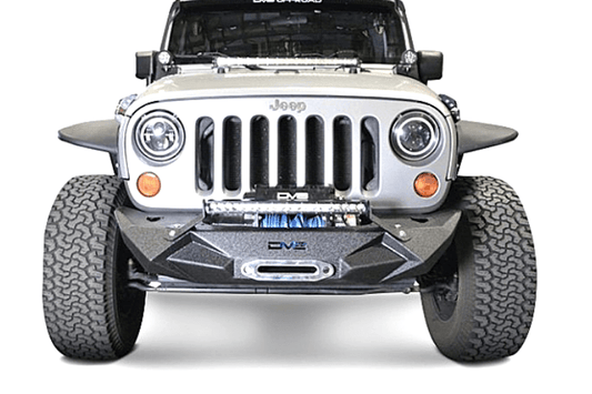 DV8 Offroad Jeep Wrangler JL 2018-2024 Front Bumper Mid-Width with Light Bar Mount Winch Ready FBSHTB-24