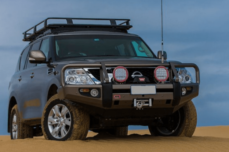 ARB 3438290B Nissan Pathfinder 2009-2012 Deluxe Front Bumper Winch Ready with Grille Guard, Black Powder Coat Finish