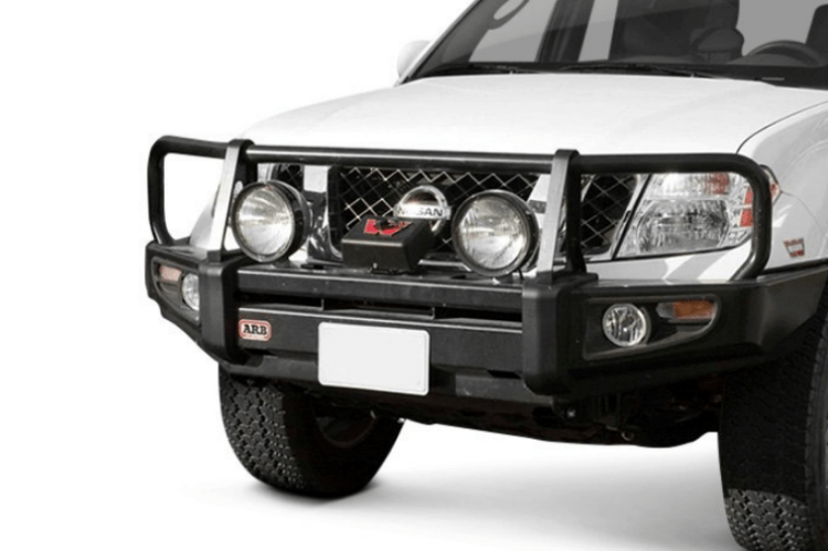 ARB 3438290B Nissan Pathfinder 2009-2012 Deluxe Front Bumper Winch Ready with Grille Guard, Black Powder Coat Finish