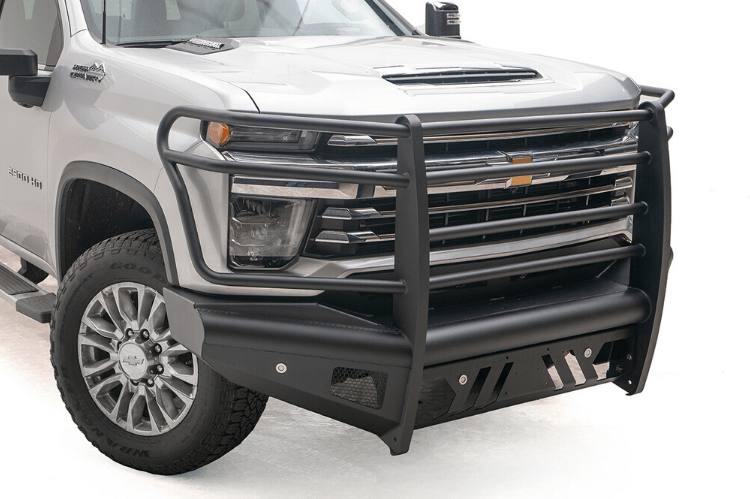 Fab Fours CH20-Q4960-1 Chevy Silverado 2500/3500 2020-2023 Black Steel Elite Front Bumper Full Guard Sensor