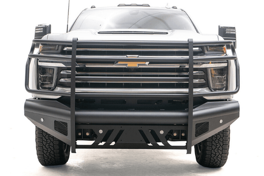 Fab Fours CH20-Q4960-1 Chevy Silverado 2500/3500 2020-2023 Black Steel Elite Front Bumper Full Guard Sensor