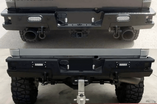 Bodyguard FFC20BYLT GMC Sierra 2500/3500 HD 2020-2023 T2 Rear Bumper With Sensor Light Cutouts Texture Black Powder Coat