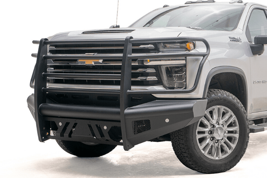 Fab Fours CH20-Q4960-1 Chevy Silverado 2500/3500 2020-2023 Black Steel Elite Front Bumper Full Guard Sensor