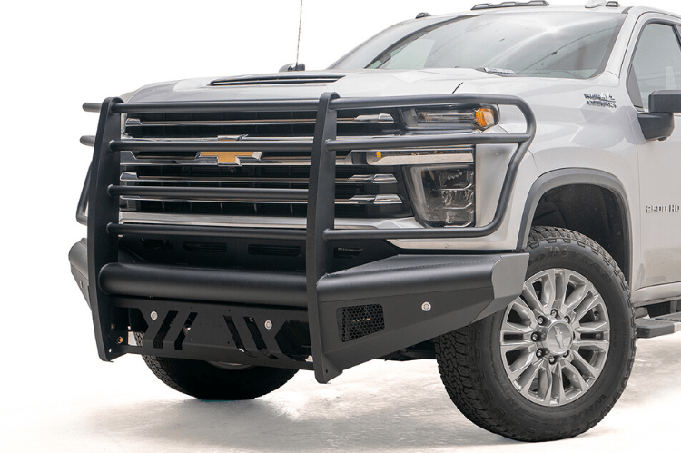 Fab Fours CH20-Q4960-1 Chevy Silverado 2500/3500 2020-2023 Black Steel Elite Front Bumper Full Guard Sensor