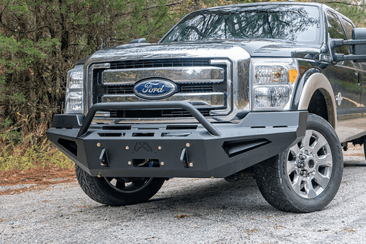 Fab Fours FS11-RS2562-1 Ford F250/F350 Superduty 2011-2016 Red Steel Front Bumper Winch Ready Pre-Runner Guard