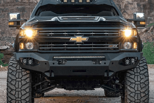 Fab Fours CH15-X2751-1 Chevy Silverado 2500/3500 HD 2015-2019 Matrix Front Bumper Winch Ready No Guard