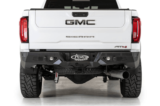 ADD R270021280103 GMC Sierra 2500 2020-2023 Bomber HD Rear Bumper with Blind Spot and Sensor Cutouts