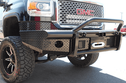 Steelcraft GMC Sierra 2500/3500 2015-2019 HD Bullnose Front Bumper Winch Ready With Hoop 55-10460