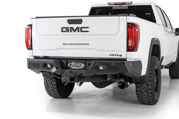 ADD R270021280103 GMC Sierra 2500 2020-2023 Bomber HD Rear Bumper with Blind Spot and Sensor Cutouts