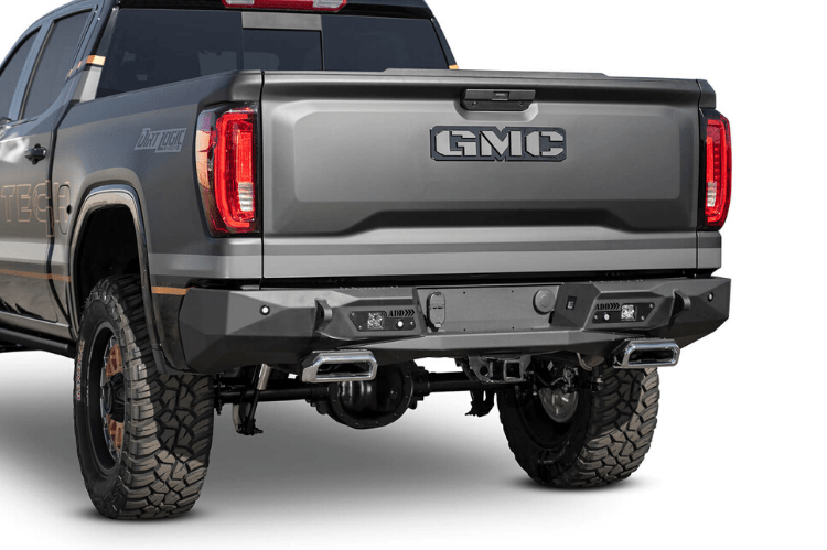 ADD R441051280103 Chevy Silverado 1500 2019-2021 Stealth Fighter Rear Bumper with Exhaust Tips and Backup Sensors