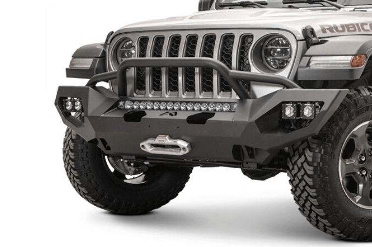 Fab Fours JL18-X4652-1 Jeep Wrangler JL 2018-2025 Matrix Front Bumper Winch Ready Pre-Runner Guard