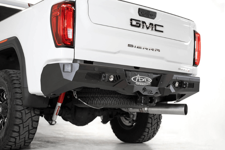ADD R270021280103 GMC Sierra 2500 2020-2023 Bomber HD Rear Bumper with Blind Spot and Sensor Cutouts