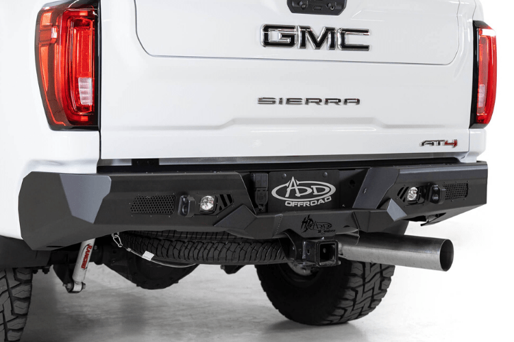 ADD R270021280103 GMC Sierra 2500 2020-2023 Bomber HD Rear Bumper with Blind Spot and Sensor Cutouts