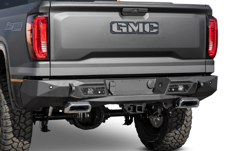 ADD R441051280103 Chevy Silverado 1500 2019-2021 Stealth Fighter Rear Bumper with Exhaust Tips and Backup Sensors