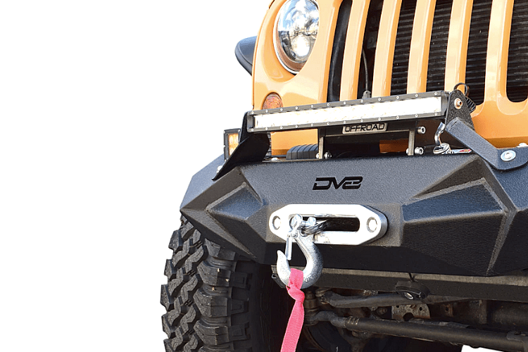 DV8 Offroad Jeep Wrangler JL 2018-2024 Front Bumper Mid-Width with Light Bar Mount Winch Ready FBSHTB-24