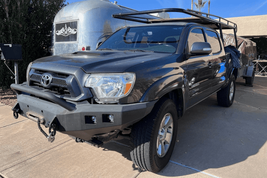 Road Armor Stealth 905R4B 2012-2015 Toyota Tacoma Front Winch Ready Bumper Pre-Runner Style, Black Finish and Square Fog Light Hole