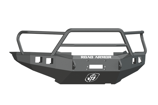 Road Armor 905R5B 2012-2015 Toyota Tacoma Front Bumper, Black Finish, Lonestar Guard, Stealth Series, Square Fog Light Hole, Winch-Ready
