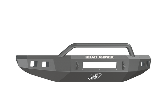 Road Armor Stealth 914R4B-NW 2014-2021 Toyota Tundra Front Non-Winch Bumper Pre-Runner Style, Black Finish and Square Fog Light Hole