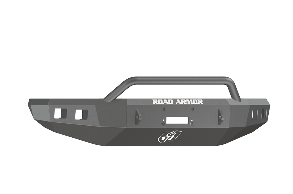 Road Armor Stealth 914R4B 2014-2021 Toyota Tundra Front Winch Ready Bumper Pre-Runner Style, Black Finish and Square Fog Light Hole