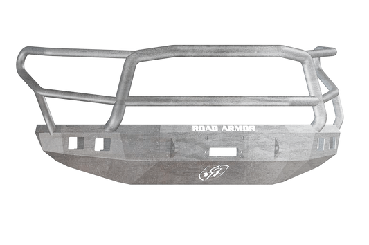 Road Armor Stealth 914R5Z 2014-2021 Toyota Tundra Front Winch Ready Bumper Lonestar Guard, Raw Finish and Square Fog Light Hole
