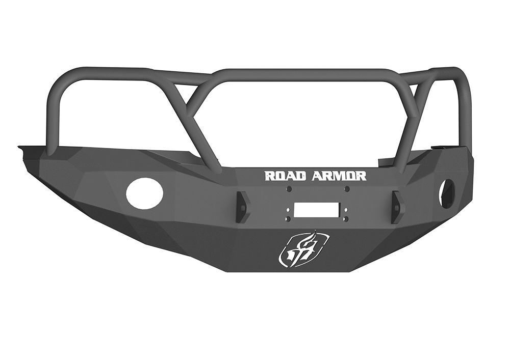 Road Armor 99011B 2005-2011 Toyota Tacoma Front Bumper, Black Finish, Lonestar Guard, Stealth Series, Round Fog Light Hole, Winch-Ready