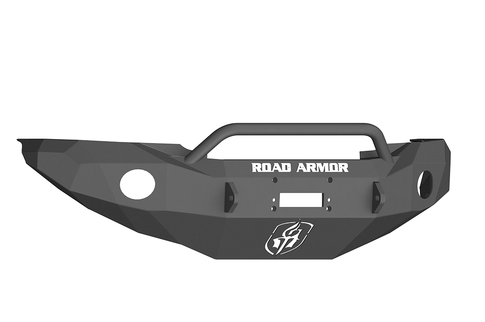 Road Armor 99014B 2005-2011 Toyota Tacoma Front Bumper, Black Finish, Pre-Runner Style, Stealth Series, Round Fog Light Hole, Winch-Ready