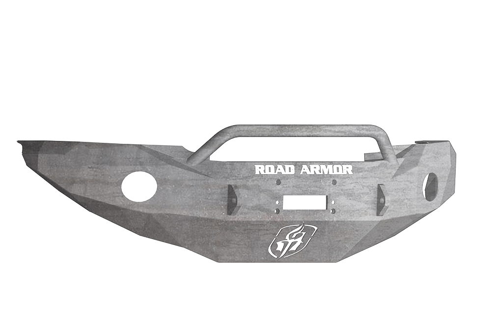 Road Armor 99014Z 2005-2011 Toyota Tacoma Front Bumper, Raw, Pre-Runner Style, Stealth Series, Round Fog Light Hole, Winch-Ready