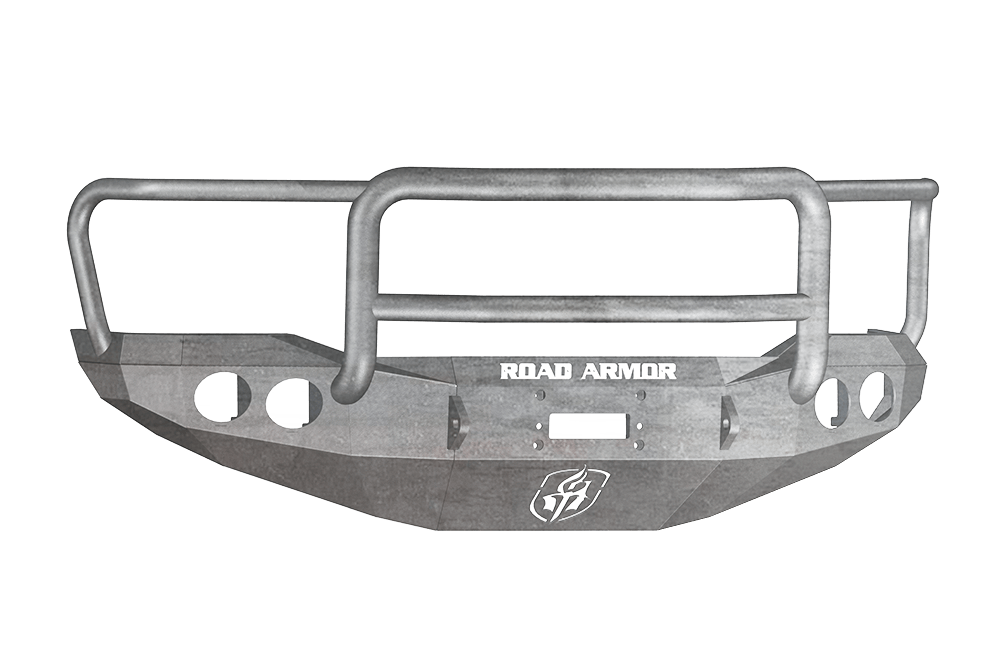 Road Armor 99031Z 2007-2013 Toyota Tundra Front Bumper, Raw, Lonestar Guard, Stealth Series, Round Fog Light Hole, Winch-Ready