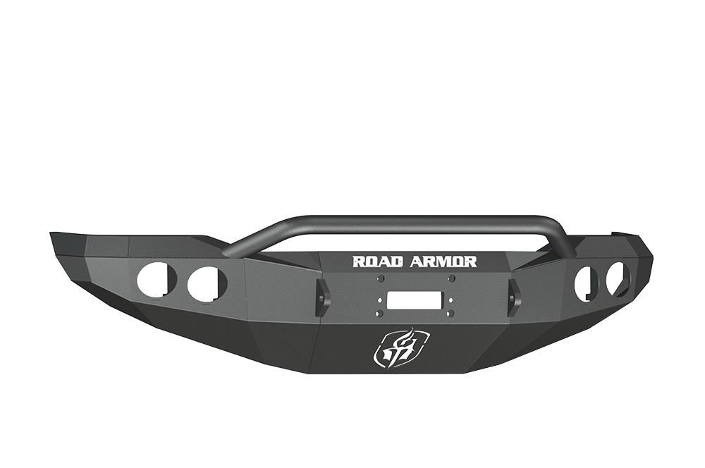 Road Armor 99034B 2007-2013 Toyota Tundra Front Bumper, Black Finish, Pre-Runner Style, Stealth Series, Round Fog Light Hole, Winch-Ready