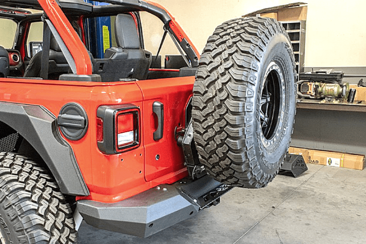 DV8 Offroad Jeep Wrangler JL 2018-2025 Full-Width Rear Bumper With Tire Carrier RBJL-02