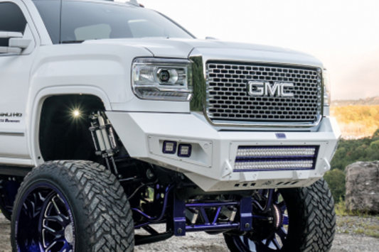 Bodyguard GAG11BN2T GMC Sierra 2500/3500 2011-2014 A2L Base Front Bumper No Sensor Cutouts Double Light Bar Cutouts